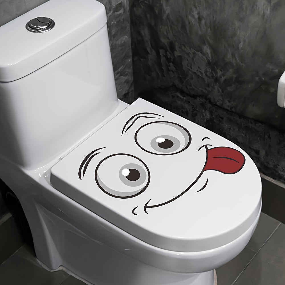 1pc Cheap Cartoon Toilet Sticker, Decoration Wall Sticker, Self-adhesive Bathroom Toilet Sticker, Interesting Item, Room Decor