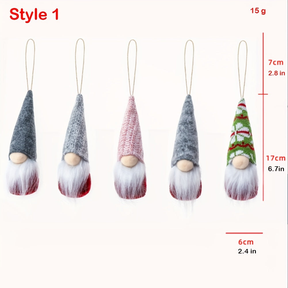 10pcs Christmas Tree Decoration Dwarf Pendant, Mini Indoor Gnomes Of New Year Valentine's Day Decor Plush Set, For Holiday New Year Valentine's Day, Santa Elf For Home Decor