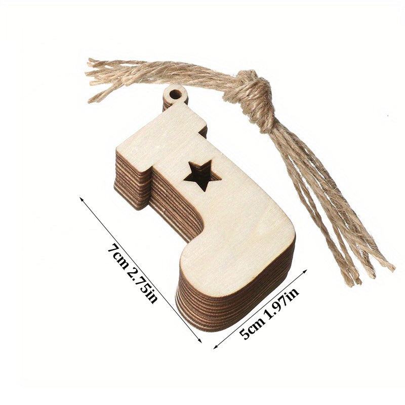 1 Pack, Christmas Pendant Household Decoration Supplies, Wooden Handicrafts, Creative Carving Wood Chips, Christmas Tree Decorations Gifts, Creative Small Gift, Holiday Accessory, Birthday Party Supplies, Birthday Gift, Art C