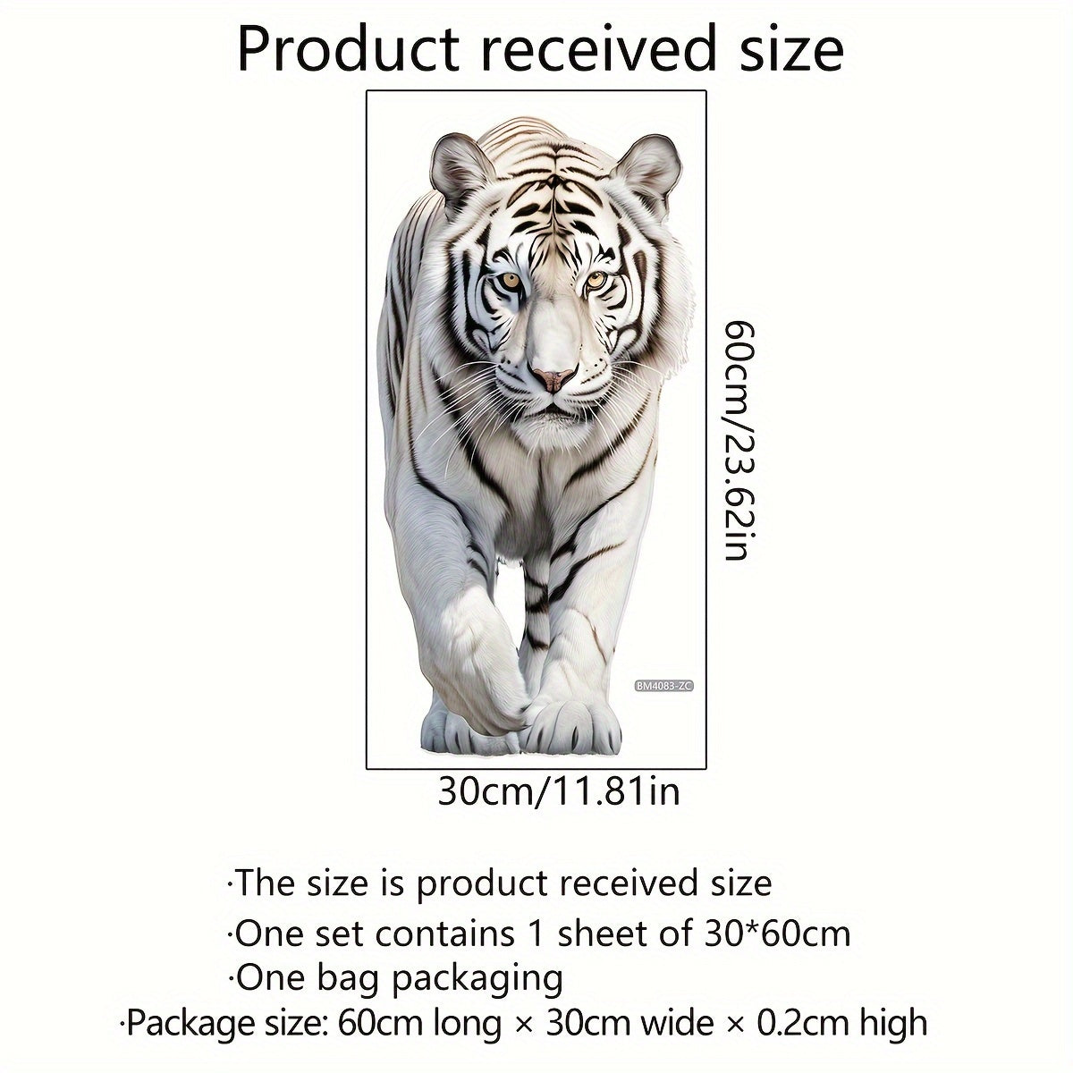 1pc Creative Wall Sticker, Simulation Tiger Animal Pattern Self-Adhesive Wall Stickers, Bedroom Entryway Living Room Porch Home Decoration Wall Stickers, Wall Decor Decals