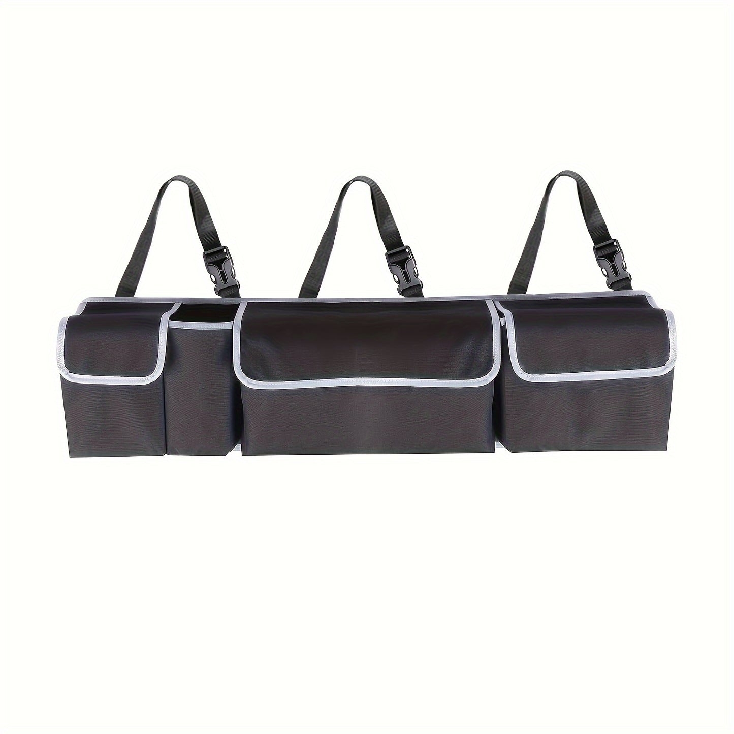 1Pc Car Seat Back Storage Bag Oxford Cloth Car Trunk Organizer With Seat Back Storage, Collapsible Waterproof Large Capacity Multi-pocket Car Tools And Accessories Storage Bag
