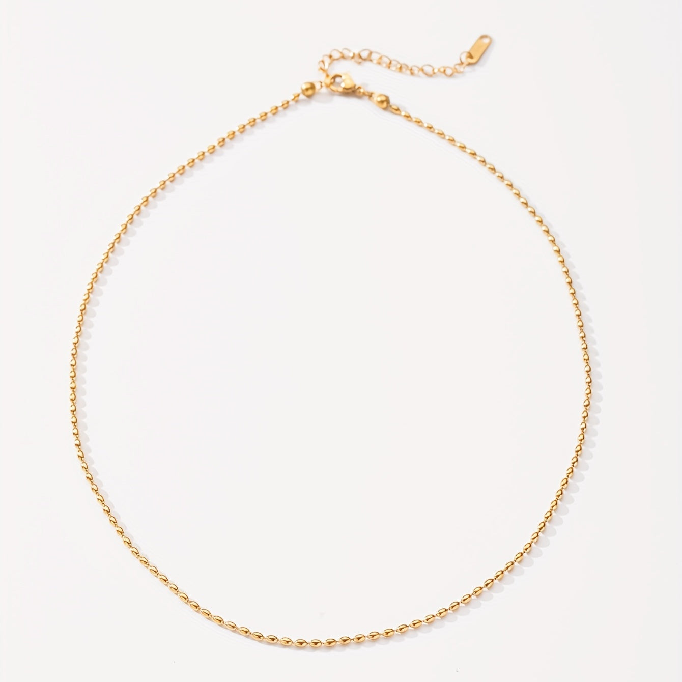 Stainless Steel Minimalist Rice Bead Necklace Charm Clavicle Chain Jewelry For Women For Daily Decoration
