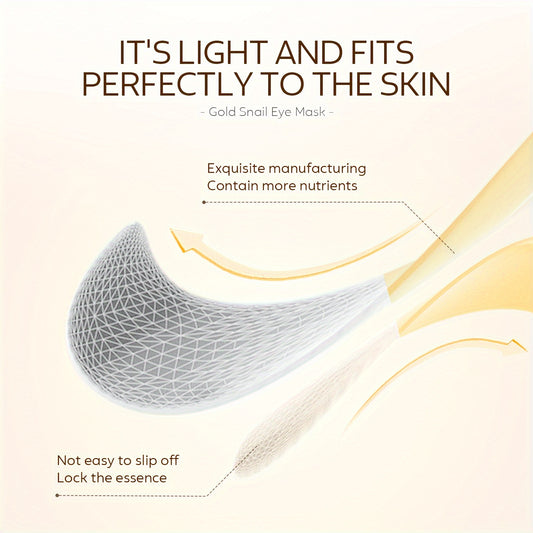 1 boîte de masques pour les yeux à l'escargot, patchs pour les yeux, patchs pour les yeux gonflés, masques pour les yeux contre les cernes et hydratants