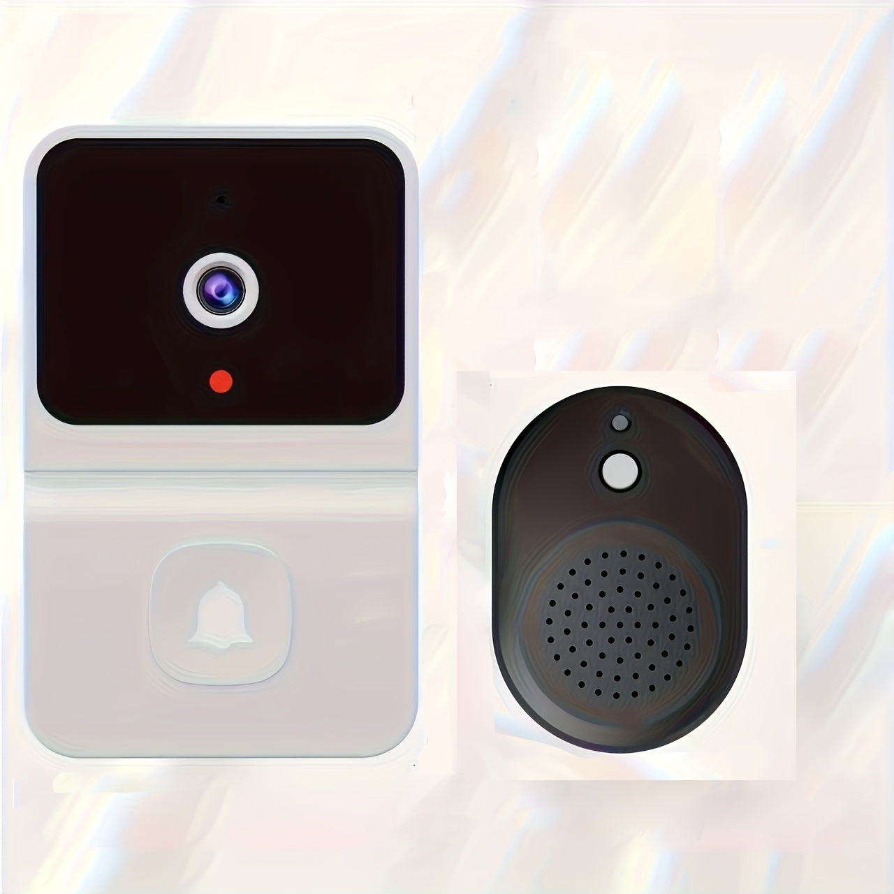 1pc (Build-in Battery) Smart WIFI Doorbell, Security Wireless Intelligent Visual Video Intercom Doorbell, 2-Way Audio, Night Vision, USB Rechargeable Low Power Consumption, Support 2.4G Wifi, Wireless Doorbells for Home, Smar