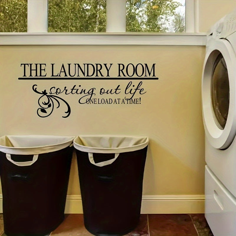 1pc Creative Wall Sticker, The Laundry Room, Self-Adhesive Wall Stickers, Laundry Room Bathroom Home Decoration Wall Stickers, Removable Stickers, Wall Decor Decals