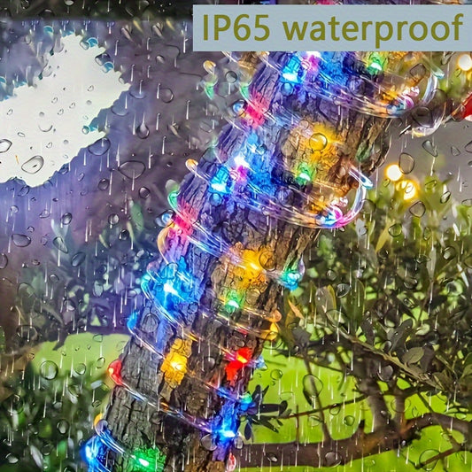 Guirlande lumineuse solaire à tubes, 8 modes d'éclairage extérieur à LED en fil de cuivre, pour décoration de jardin, pour fête, jardin, cour, maison, mariage, Noël, Halloween, vacances