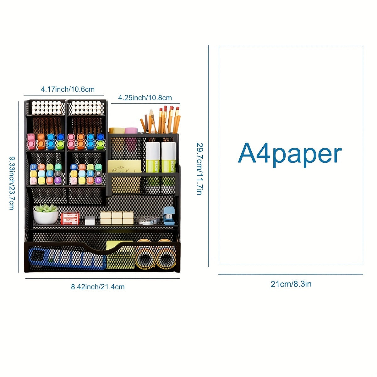 1 Piece Desktop Storage Rack - Durable & Stylish Organizer for Stationery, Office Supplies & Bedroom Decor - Space-Saving, Versatile Design Enhances Home Storage & Organization