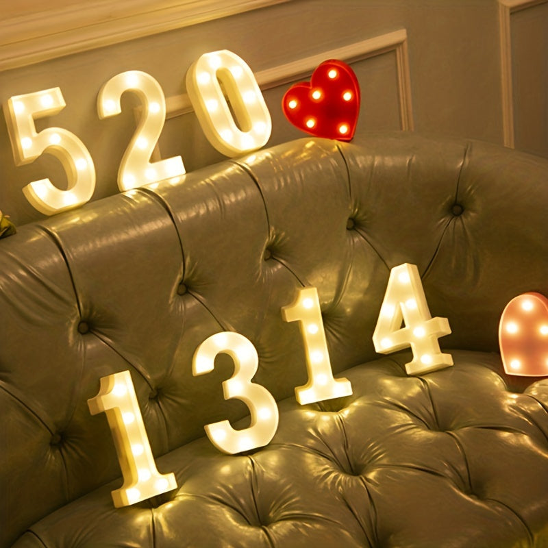 1pc Alphabet Letter LED Lights Luminous Number Lamp Decor, Battery Night Ligh, t For Home Wedding Birthday Christmas Party Decoration Letters Numbers Light, Home Decor