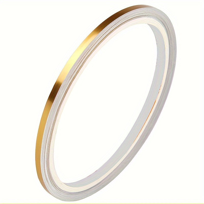 1 Roll Black Brushed Golden Silvery Floor Edging Waterproof Seam Wall Stickers, Wall Gap Ceiling Home Decoration, Self-Adhesive Tile Tape