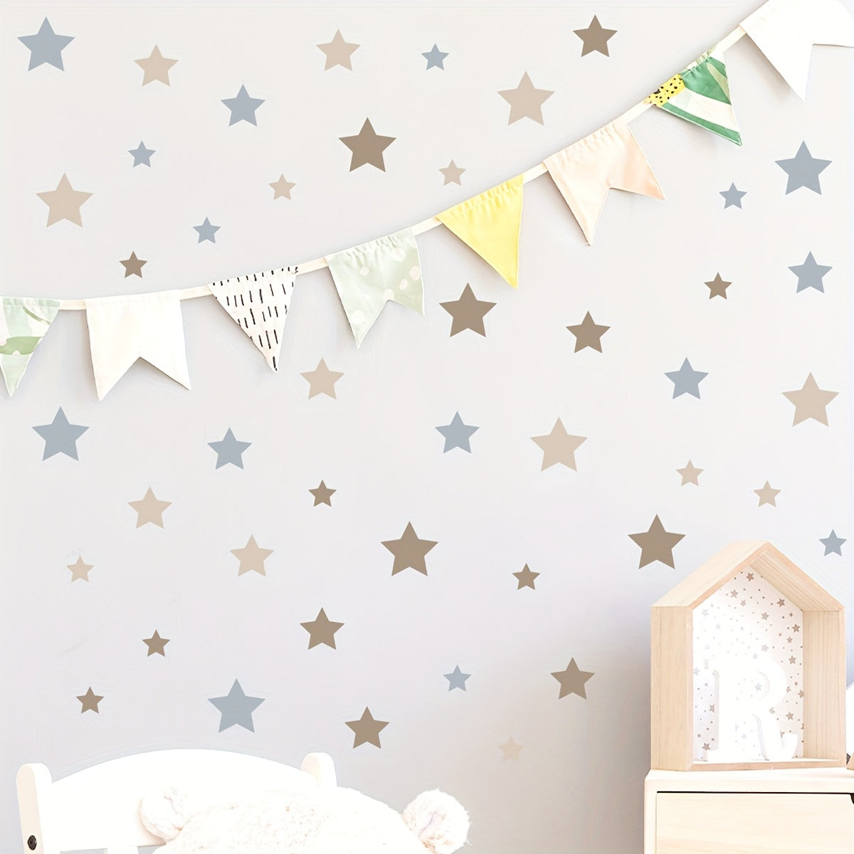 1 Set Creative Wall Sticker, Star Pattern Self-Adhesive Wall Stickers, Bedroom Entryway Living Room Porch Home Decoration Wall Stickers, Removable Stickers, Wall Decor Decals