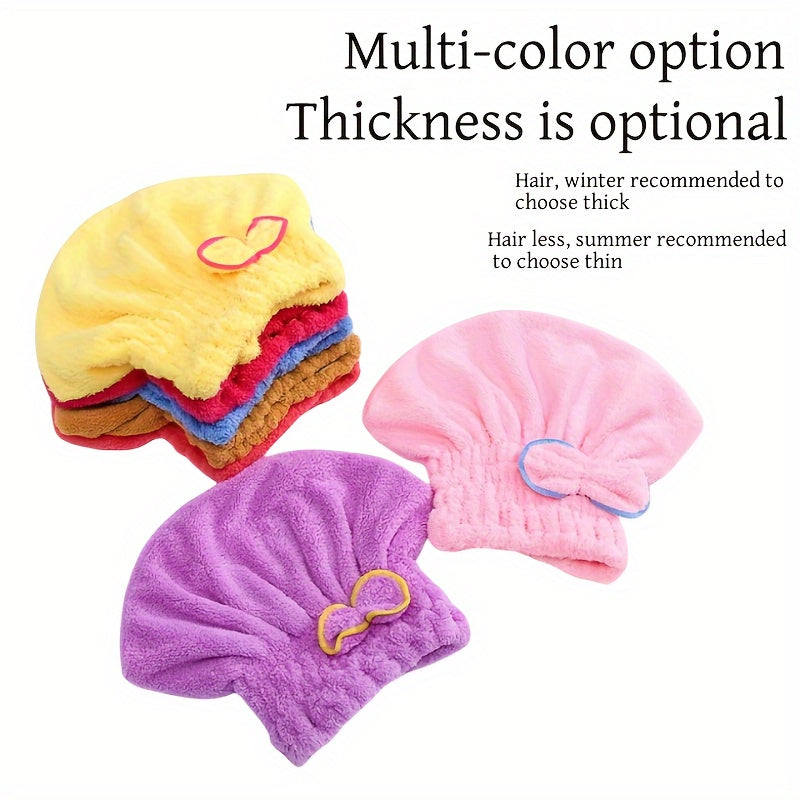 1 Pc Absorbent Coral Velvet Hair Drying Towel - Fast Drying Long Hair Turban Wrap For Women - Princess Shower Cap