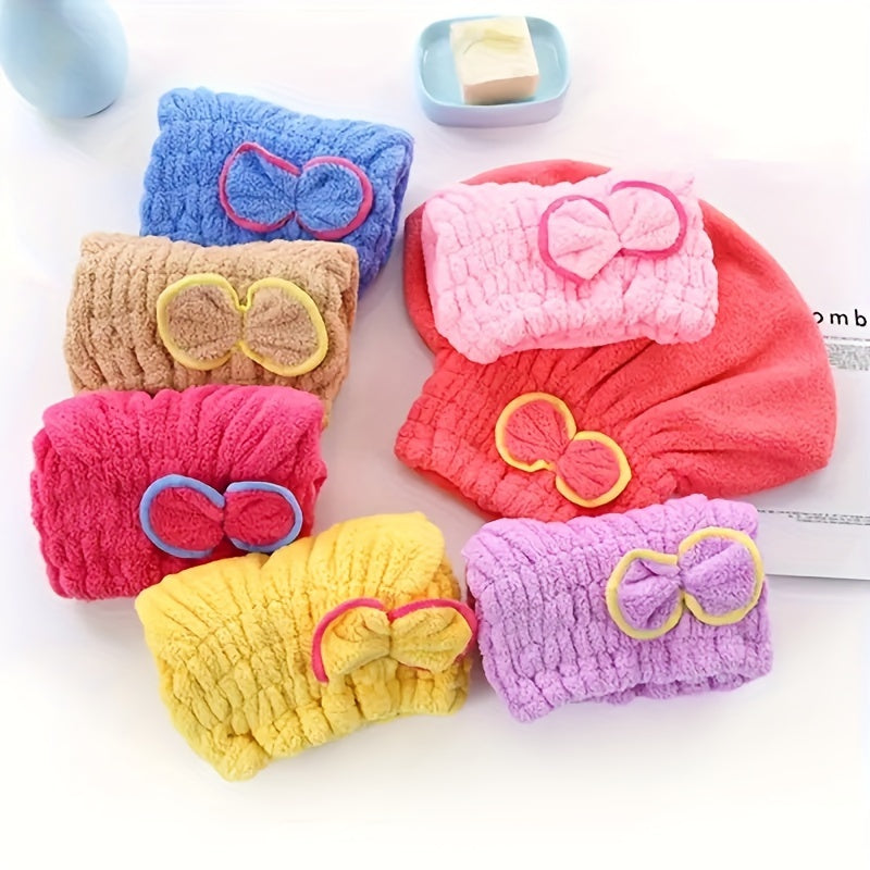 1 Pc Absorbent Coral Velvet Hair Drying Towel - Fast Drying Long Hair Turban Wrap For Women - Princess Shower Cap