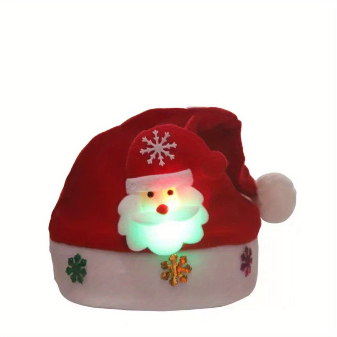 1pc Christmas Luminous Snowman Hat for Adults, Cartoon Christmas Hat, Party Decoration Gift