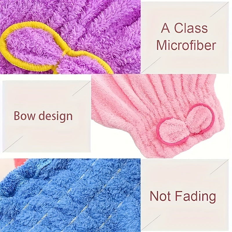 1 Pc Absorbent Coral Velvet Hair Drying Towel - Fast Drying Long Hair Turban Wrap For Women - Princess Shower Cap