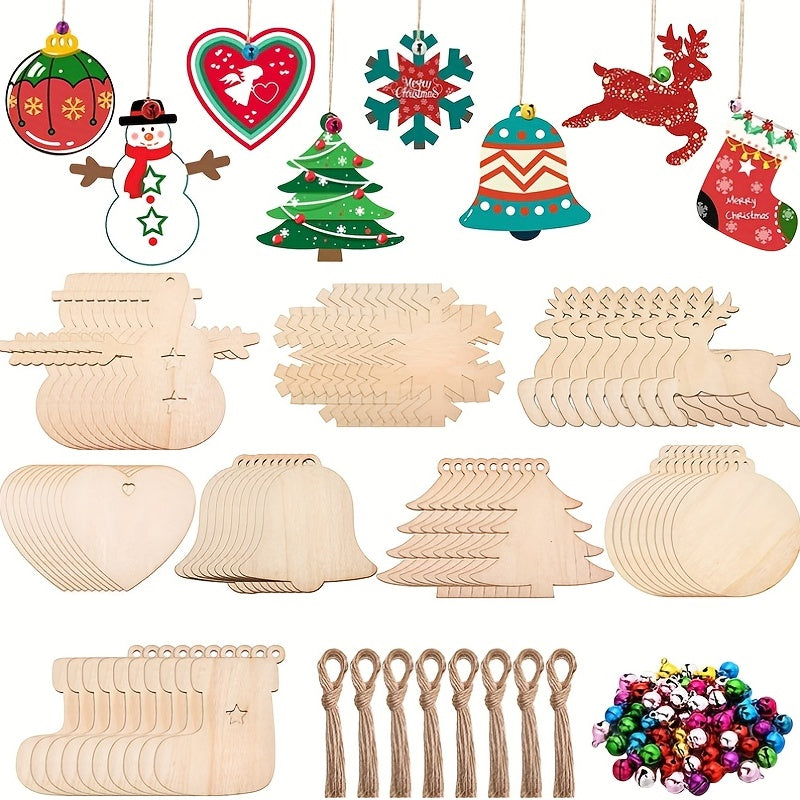 1 Pack, Christmas Pendant Household Decoration Supplies, Wooden Handicrafts, Creative Carving Wood Chips, Christmas Tree Decorations Gifts, Creative Small Gift, Holiday Accessory, Birthday Party Supplies, Birthday Gift, Art C