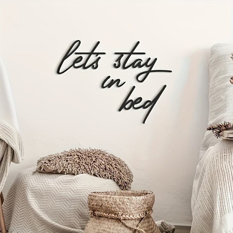 "Let's Stay in Bed" Metal Wall Art Sculpture - Art Deco Inspired, Iron Home Decor, Perfect for Wedding Gift, Love Theme, Versatile Floor Mount, Ideal for Christmas, Thanksgiving, Valentine's Celebrations, Spring Festival Occa