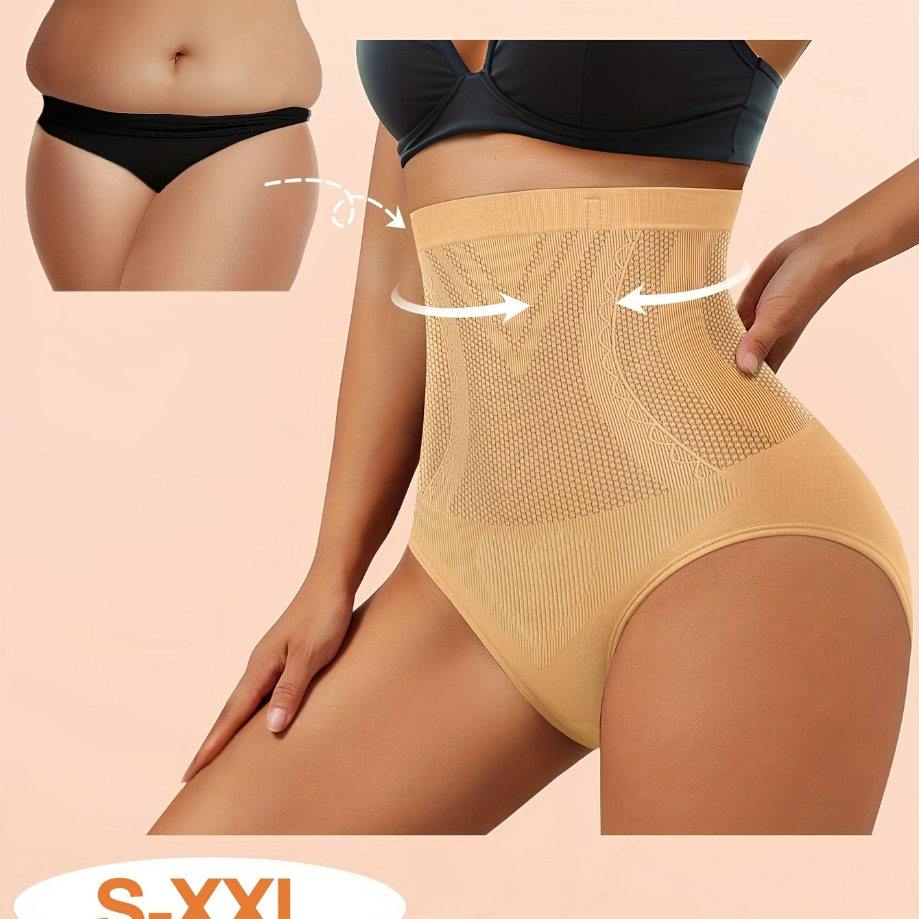 1-Pack High-Waist Tummy Control Shaping Seamless Panties, Soft Fit Women's Briefs