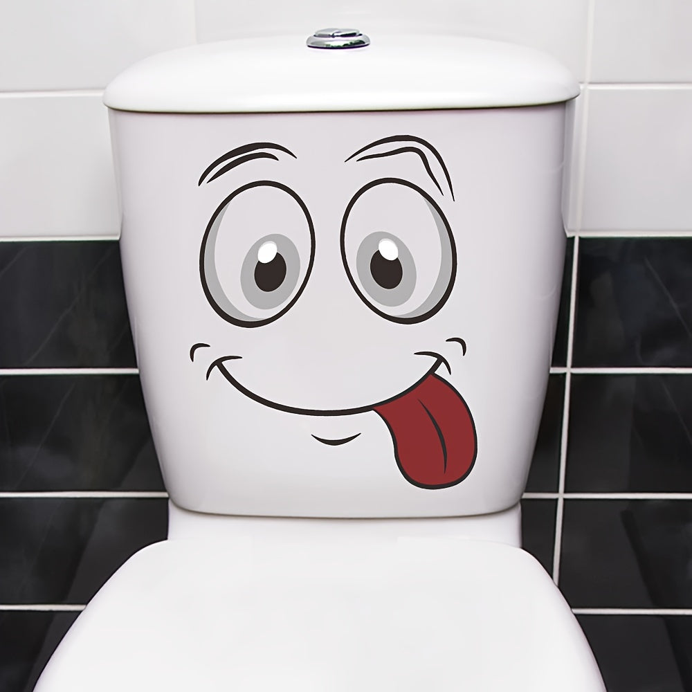 1pc Cheap Cartoon Toilet Sticker, Decoration Wall Sticker, Self-adhesive Bathroom Toilet Sticker, Interesting Item, Room Decor