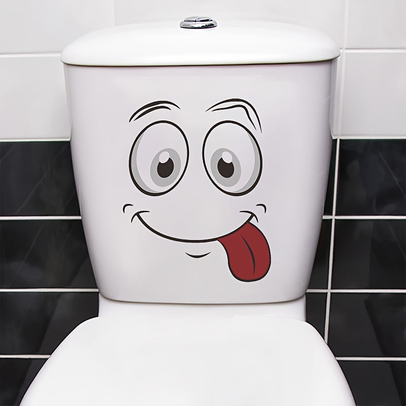 1pc Cheap Cartoon Toilet Sticker, Decoration Wall Sticker, Self-adhesive Bathroom Toilet Sticker, Interesting Item, Room Decor