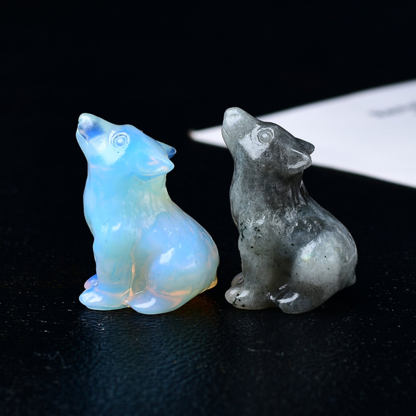 1pc 3. 5cm/1. 38in Crystal Carving Wolf, Pocket Decoration, Bare Stone, Home Decoration