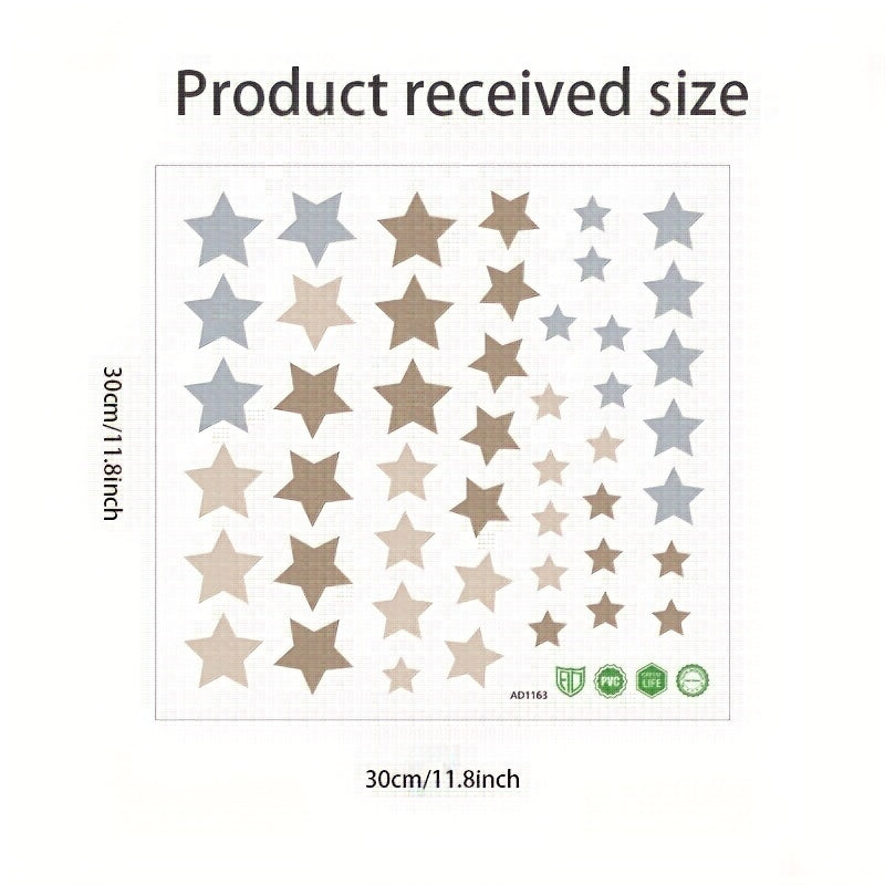 1 Set Creative Wall Sticker, Star Pattern Self-Adhesive Wall Stickers, Bedroom Entryway Living Room Porch Home Decoration Wall Stickers, Removable Stickers, Wall Decor Decals
