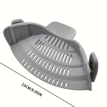 [Clip-On Strainer] 1pc ABERZEY Clip-On Strainer for Pots & Pans - Durable Plastic Kitchen Colander for Pasta, Meat, Vegetables, Fruits - Easy Drainage & Compact Design, Strainer for Pasta, Vegetable Preparation, Modern Kitche