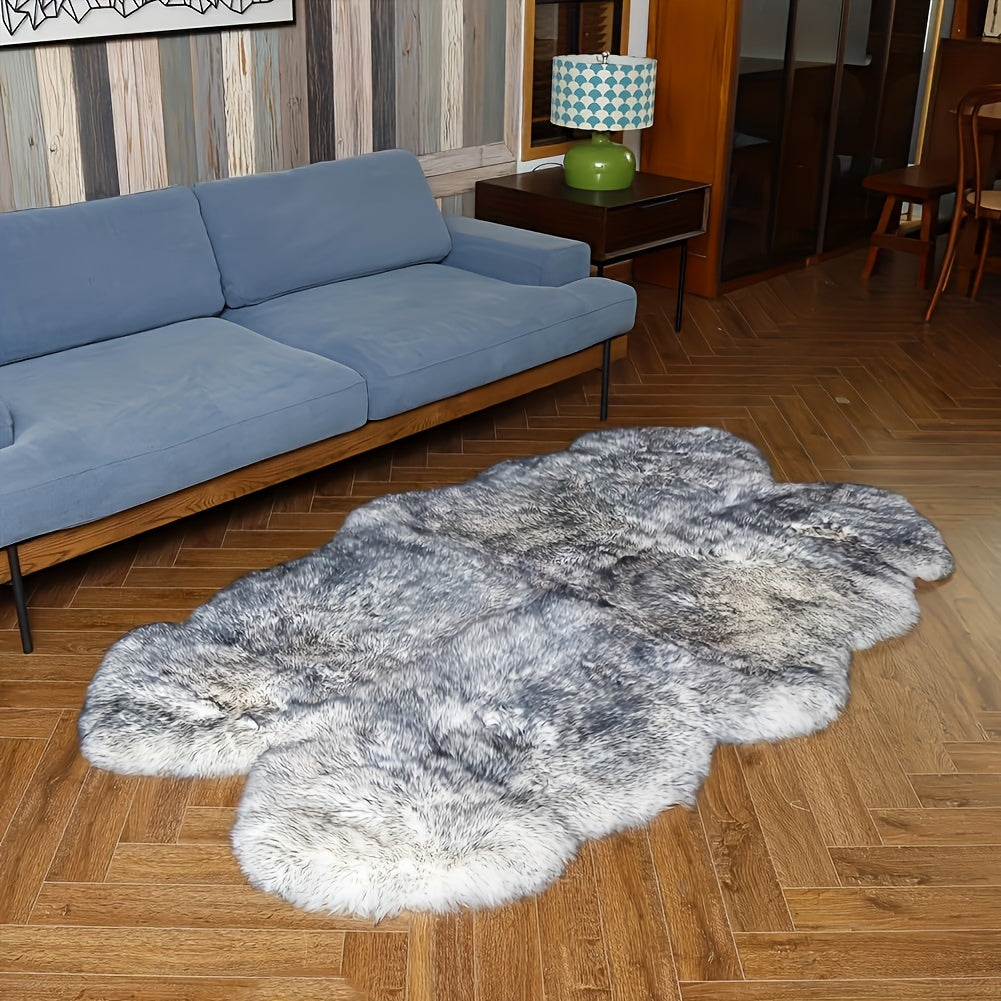 1pc Soft and Fluffy Sheepskin Carpet - Non-slip Artificial Fur Carpet for Bedroom, Living Room and Game Room - Washable and Durable - Very Suitable for Home Decoration and Dormitory