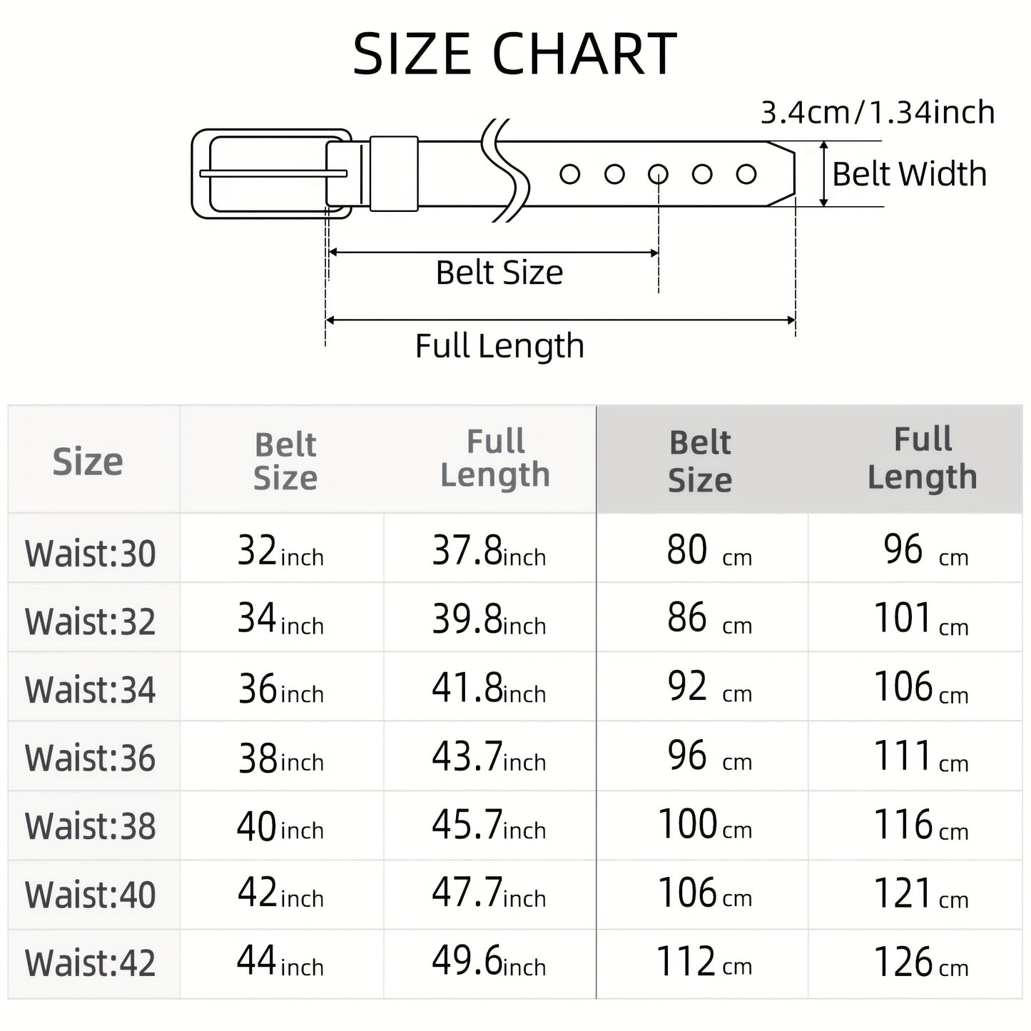 [Classic Men's Leather Belt] Classic & Fashion Men's Leather Belt | Single Prong Buckle for Jeans, Pants, Work & Business - Gift for Dad & Husband