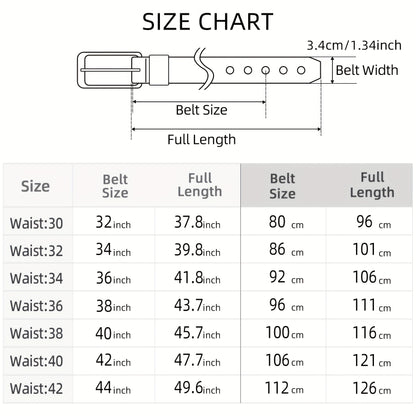 [Classic Men's Leather Belt] Classic & Fashion Men's Leather Belt | Single Prong Buckle for Jeans, Pants, Work & Business - Gift for Dad & Husband