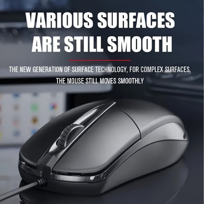 1pc Ambidextrous Wired USB Optical Mouse, 1200DPI Trackball, Smooth Movement on Various Surfaces, Anti-Slip Roller, Compatible with PC, Notebook, Desktop - Plastic, Wheel-Mouse, No Battery Required