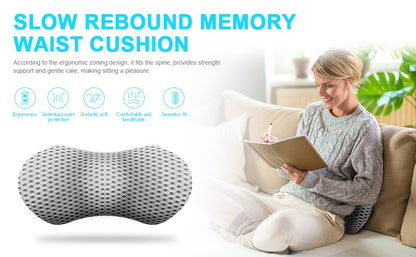 Supreme Memory Foam Lumbar Pillow - Scientific Contour for Instant Pain Relief - Premium Support for Car, Office, Recliner & Bed - Ergonomic Streamline Design for Ultimate Comfort