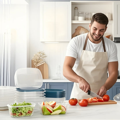 10pcs Stackable Food Storage Containers with Lids, BPA-Free Plastic Lunch Boxes, Suitable for Grains, Meat, Fruits, and Vegetables - Dishwasher and Microwave Safe