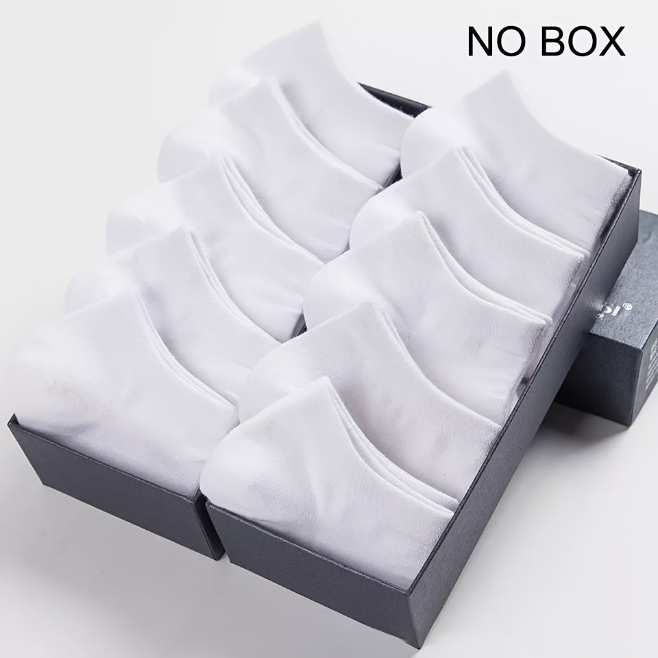 1/5/10/20 Pairs Men's Anti-odor Plain Color Thin Sweat-absorbing Breathable Invisible Ankle Socks, Boat Socks For Spring & Summer