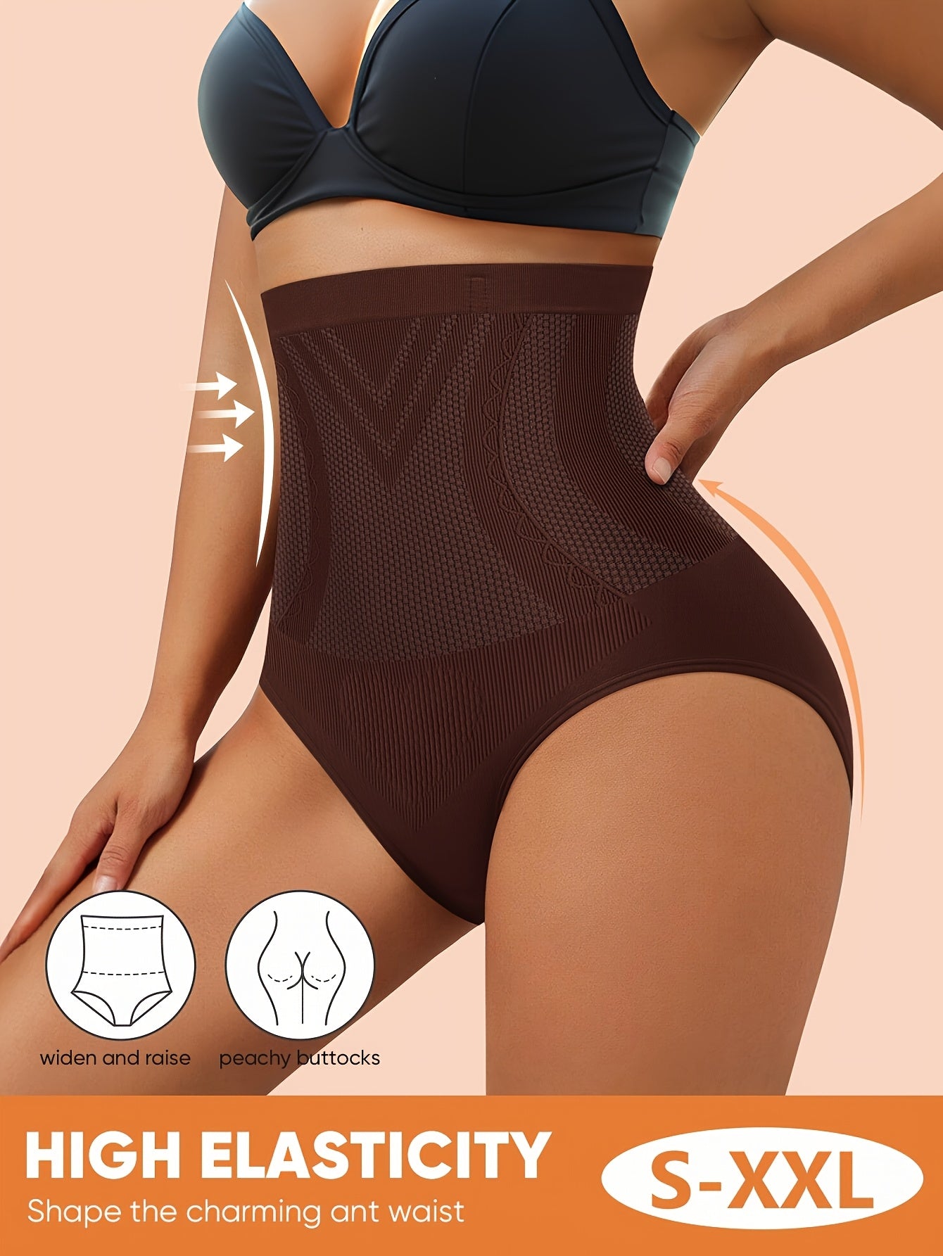 1-Pack High-Waist Tummy Control Shaping Seamless Panties, Soft Fit Women's Briefs
