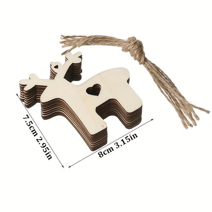 1 Pack, Christmas Pendant Household Decoration Supplies, Wooden Handicrafts, Creative Carving Wood Chips, Christmas Tree Decorations Gifts, Creative Small Gift, Holiday Accessory, Birthday Party Supplies, Birthday Gift, Art C