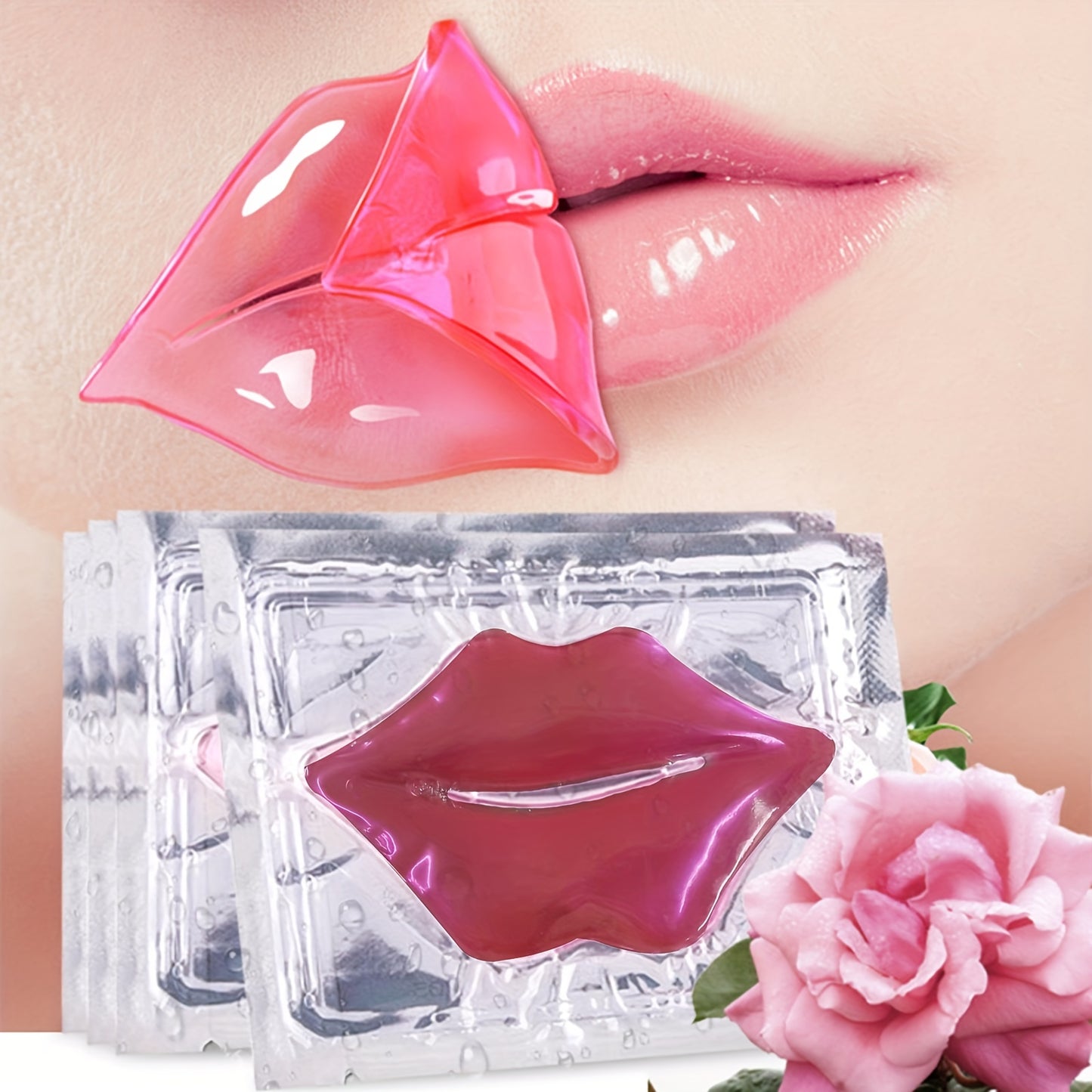 10Pcs Pink Crystal Lip Mask Patches, Hydrating And Moisturizing, Keep All-Day Moisture For Lip, Long-lasting Effect, The Lip Line, Great For Fight Chapped, Plump Lips