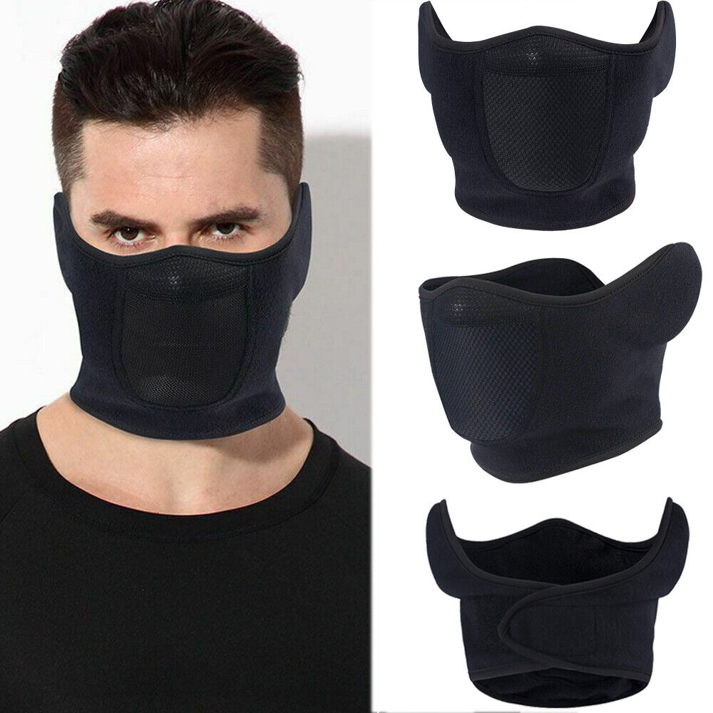 Stay Warm and Comfortable During Winter Activities with this Men's Half Face Mask with Earmuffs!