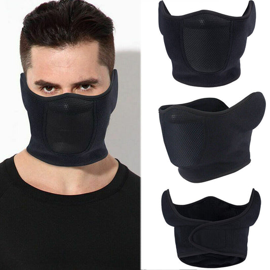 Stay Warm and Comfortable During Winter Activities with this Men's Half Face Mask with Earmuffs!