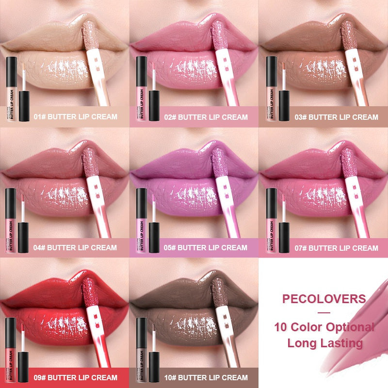 Rouge à lèvres liquide imperméable 10 couleurs Ensembles de maquillage à la vitamine E Brillants à lèvres Crème à lèvres