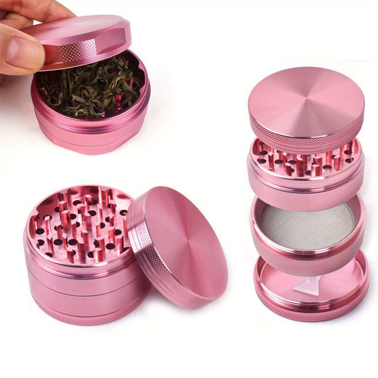 1pc 4-Layer Premium Aluminum Alloy Grinder - Effortless Spice Crushing, Herb Grinding, and Kitchen Prep - Durable, Easy-to-Clean, Compact Design, Perfect for Chrismas Gifts, Halloween Gifts, and Halloween Decoration