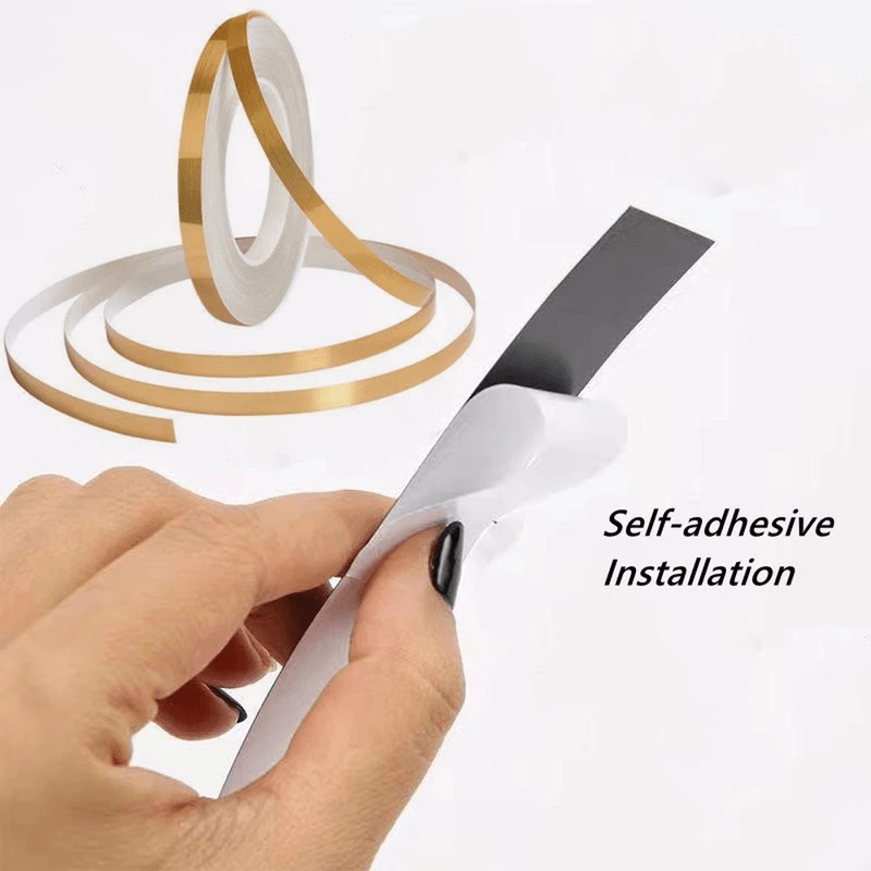 1 Roll Brushed Golden/Silvery Floor Edging Waterproof Seam Wall Stickers, Wall Gap Ceiling Home Decoration, Self-Adhesive Tile Tape, 1968.5inch
