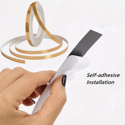 1 Roll Brushed Golden/Silvery Floor Edging Waterproof Seam Wall Stickers, Wall Gap Ceiling Home Decoration, Self-Adhesive Tile Tape, 1968.5inch