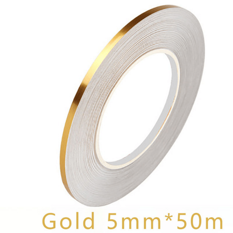 1 Roll Brushed Golden/Silvery Floor Edging Waterproof Seam Wall Stickers, Wall Gap Ceiling Home Decoration, Self-Adhesive Tile Tape, 1968.5inch