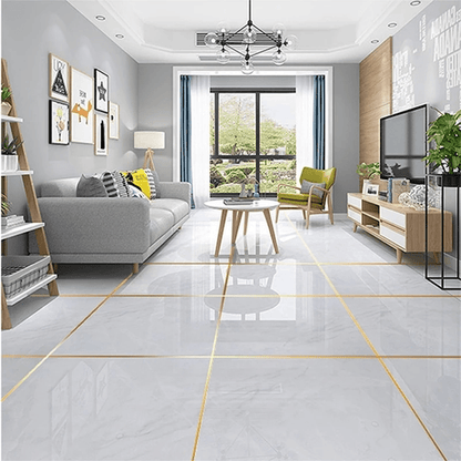 1 Roll Brushed Golden/Silvery Floor Edging Waterproof Seam Wall Stickers, Wall Gap Ceiling Home Decoration, Self-Adhesive Tile Tape, 1968.5inch