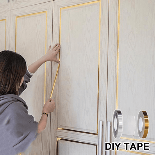 1 Roll Brushed Golden/Silvery Floor Edging Waterproof Seam Wall Stickers, Wall Gap Ceiling Home Decoration, Self-Adhesive Tile Tape, 1968.5inch