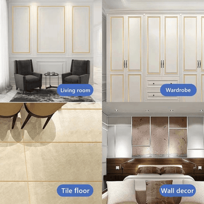 1 Roll Brushed Golden/Silvery Floor Edging Waterproof Seam Wall Stickers, Wall Gap Ceiling Home Decoration, Self-Adhesive Tile Tape, 1968.5inch