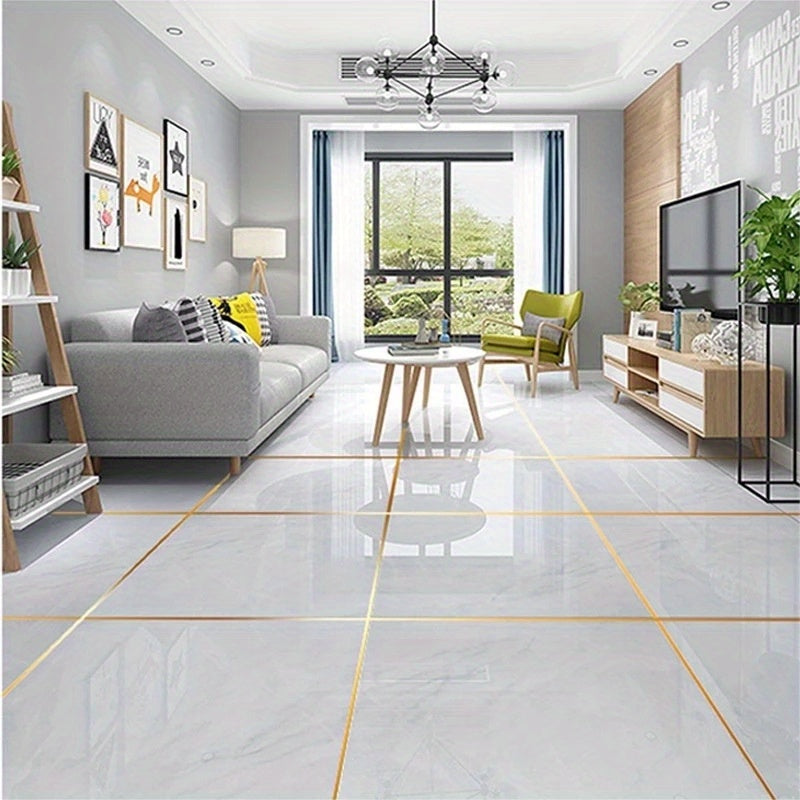 1 Roll Brushed Golden/Silvery Floor Edging Waterproof Seam Wall Stickers, Wall Gap Ceiling Home Decoration, Self-Adhesive Tile Tape, 1968.5inch