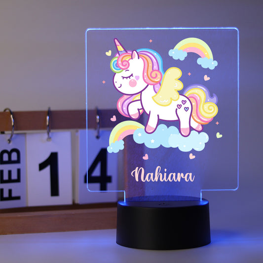 1pc Customizable Rainbow 3D Illusion LED Night Light - Warm, Color-Changing, Desk Lamp with Acrylic Material, Low Voltage, No Feathers - Unique Birthday, Christmas Gift, Home Decoration