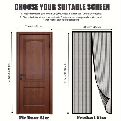 [Magnetic Screen Door] Heavy-Duty Magnetic Screen Door | Self-Sealing, Hands-Free Mesh for Insect Protection, Pet & Youngsters Friendly, Easy Installation with Magnetic Strips, Durable Nylon Material, Bohemian Style