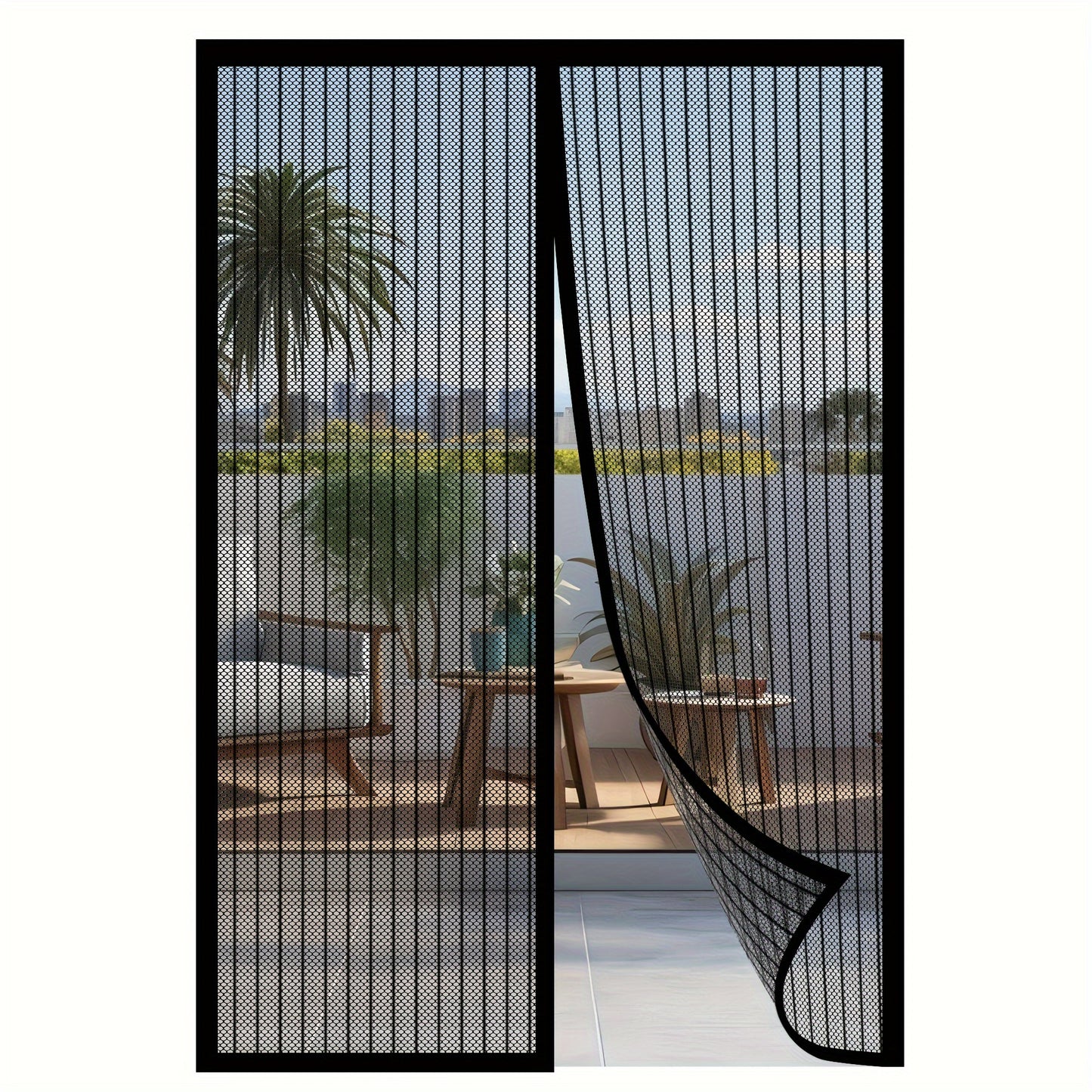 [Magnetic Screen Door] Heavy-Duty Magnetic Screen Door | Self-Sealing, Hands-Free Mesh for Insect Protection, Pet & Youngsters Friendly, Easy Installation with Magnetic Strips, Durable Nylon Material, Bohemian Style